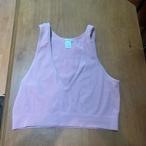 Ribbed V neck tank